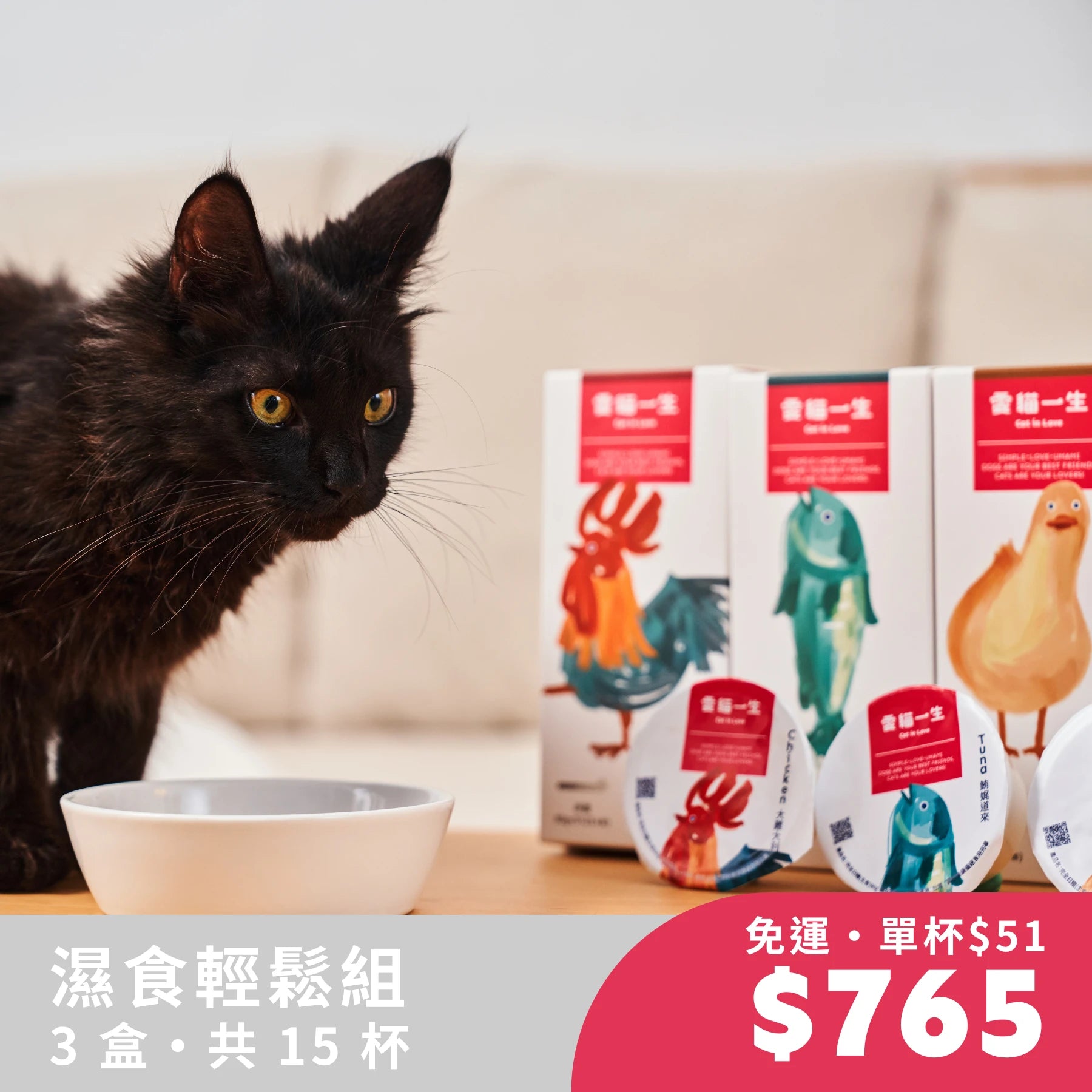 愛貓一生|天然食材濕食(濕食輕鬆組|3 盒 15 杯)